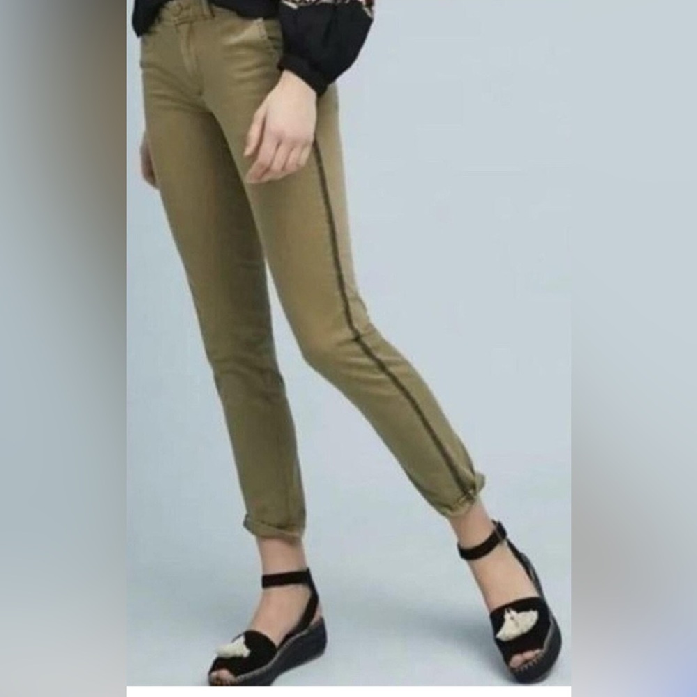 Anthropologie Chino relaxed‎ aztec strip pants olive size 27